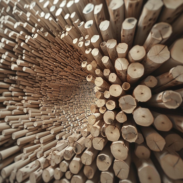 Free photo 3d rendering of wood logs