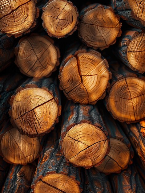 3d rendering of wood logs