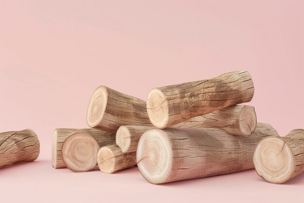 3d rendering of wood logs