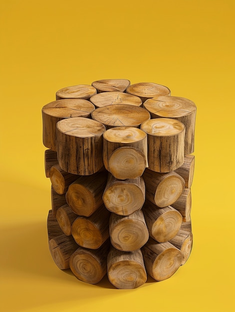 Free photo 3d rendering of wood logs