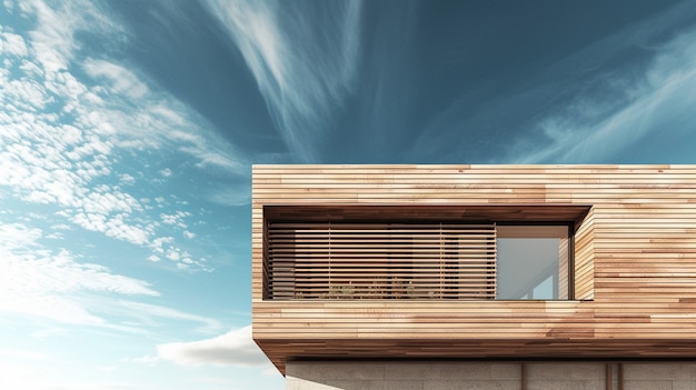 Free photo 3d rendering of wooden house