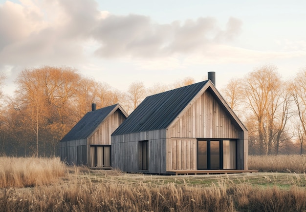 Free photo 3d rendering of wooden house