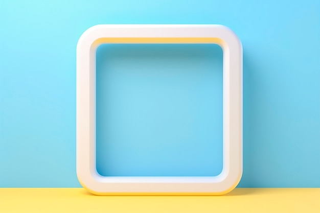 3d rendering of yellow square shape