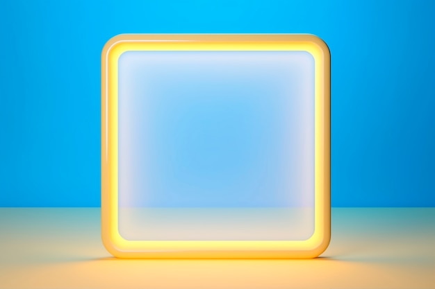 Free photo 3d rendering of yellow square shape