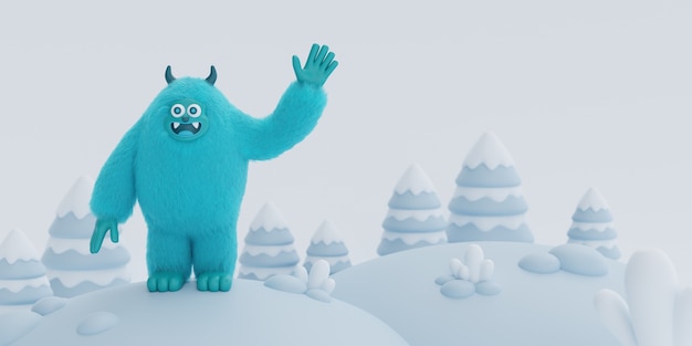 Free Photo 3d rendering of yeti