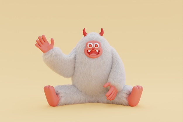 Free Photo 3d rendering of yeti