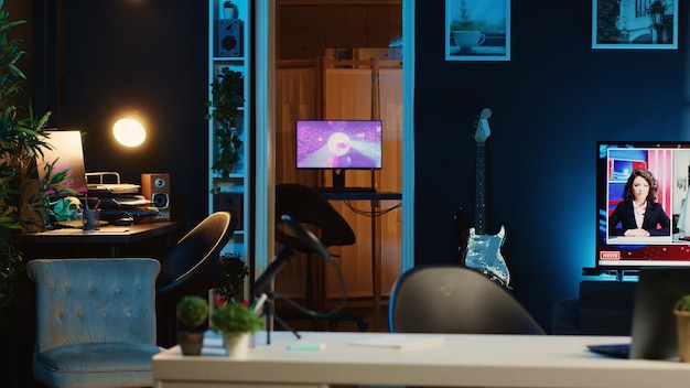 3D renders on computers in living room