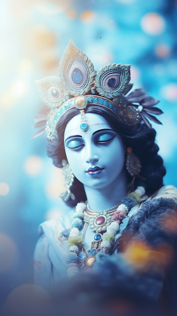 Free Photo 3d representation of hindu deity krishna