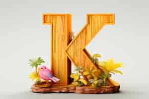 Free photo 3d representation of the letter k