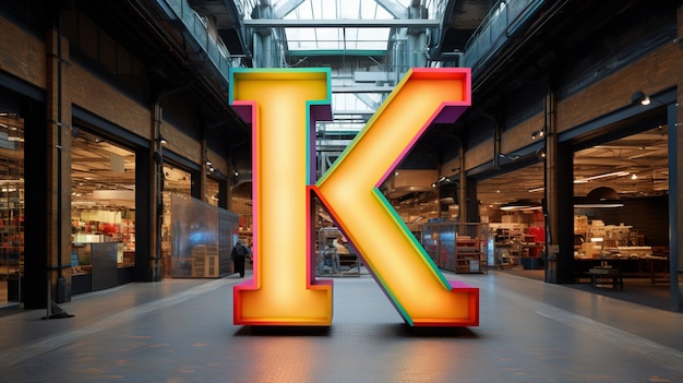 Free photo 3d representation of the letter k