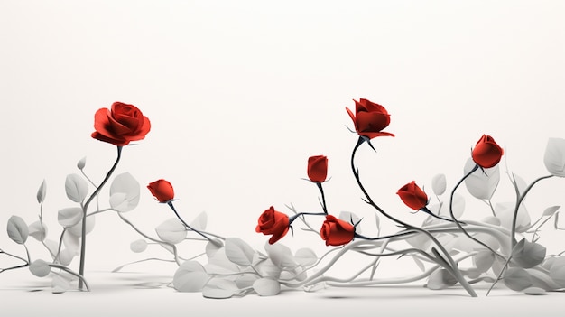 Free photo 3d rose flowers arrangement