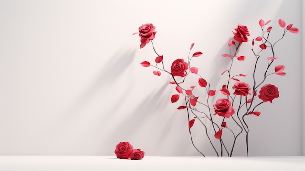 Free photo 3d rose flowers arrangement