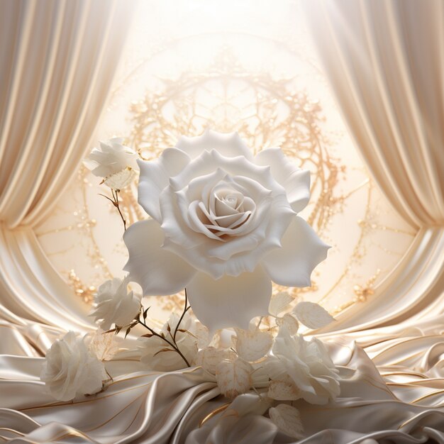 3d rose flowers with cloth