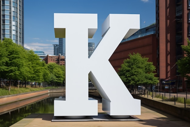 Free photo 3d shape of the letter k