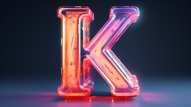 Free Photo 3d shape of the letter k