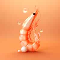 Free photo 3d shrimp for tet vietnamese new year