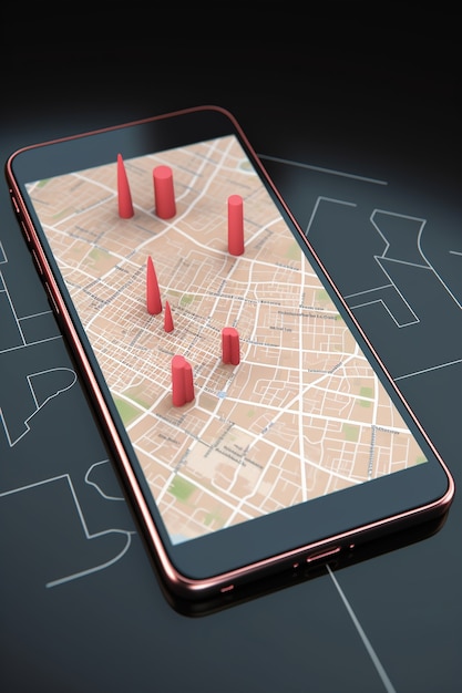 3d smartphone device with map and gps technology