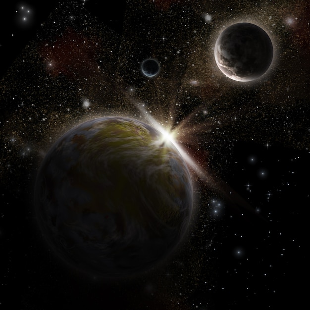 Free photo 3d space scene