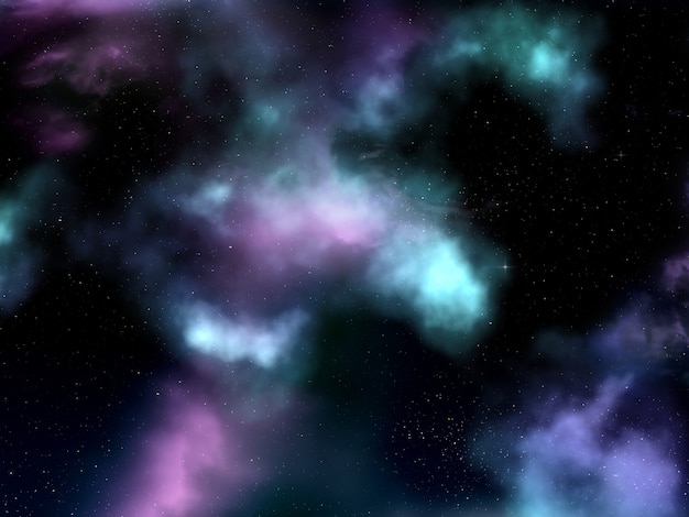 3D space sky with nebula and stars