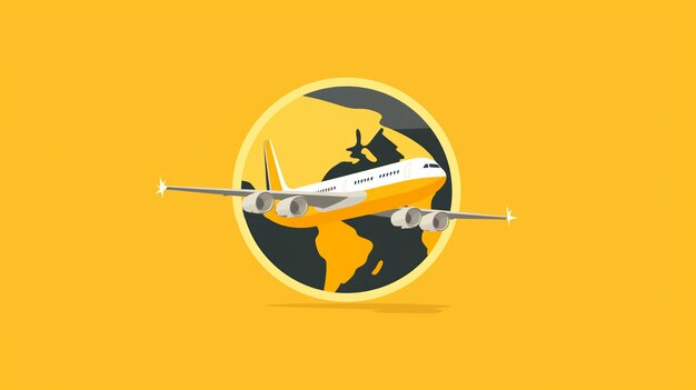 3d travel icon with airplane