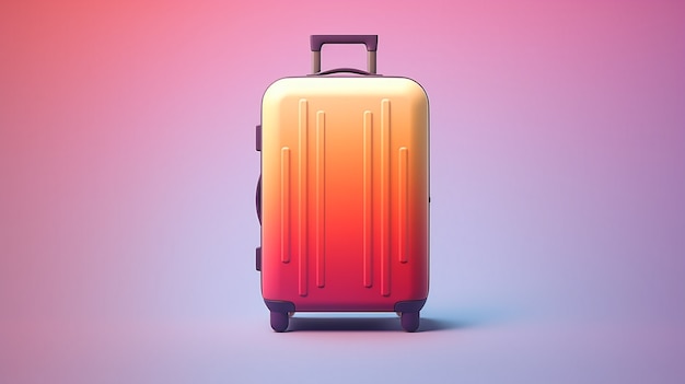 Free Photo 3d travel icon with luggage