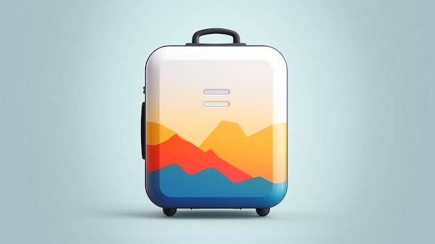 Free photo 3d travel icon with luggage