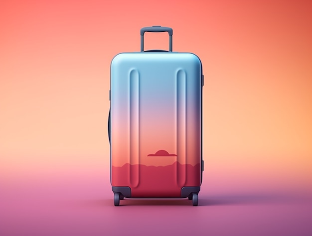 3d travel icon with luggage