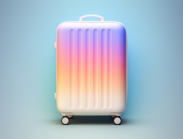 Free Photo 3d travel icon with luggage