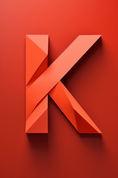 Free Photo 3d view of the alphabet letter k