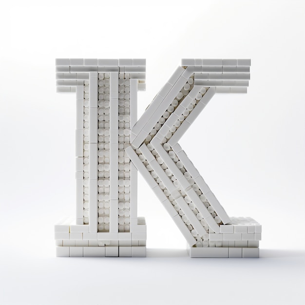 Free photo 3d view of the alphabet letter k