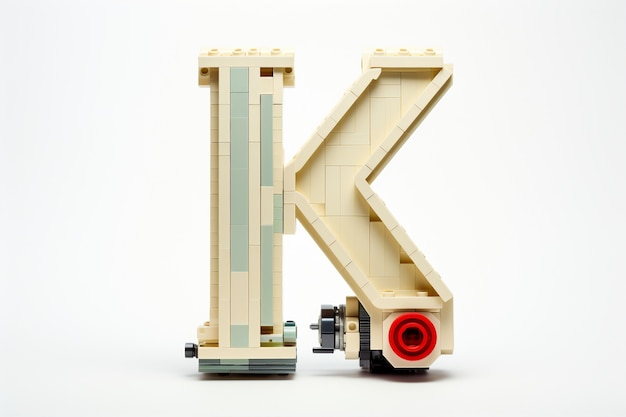 Free photo 3d view of the alphabet letter k