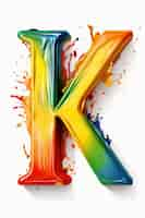 Free photo 3d view of the alphabet letter k