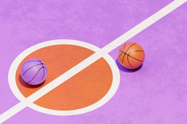 3d view of basketball essentials