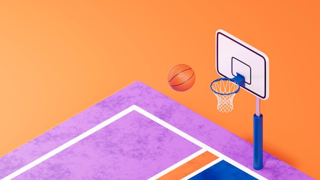 Free photo 3d view of basketball essentials