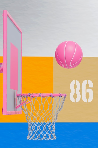 Free Photo 3d view of basketball essentials