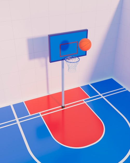 Free photo 3d view of basketball essentials