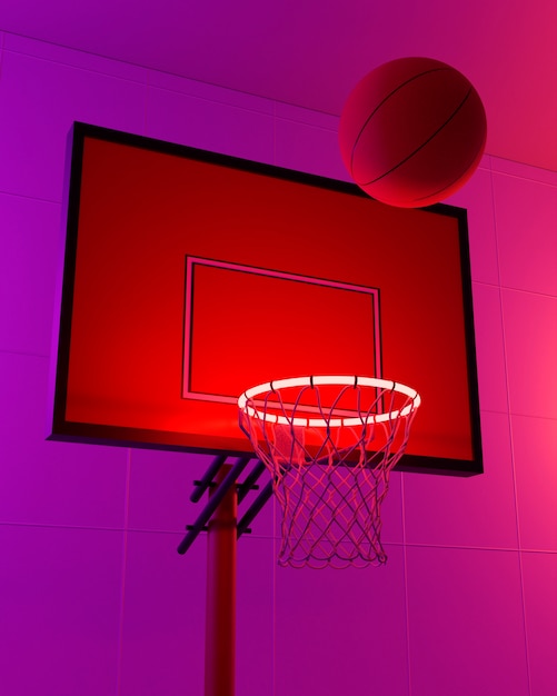 Free photo 3d view of basketball essentials