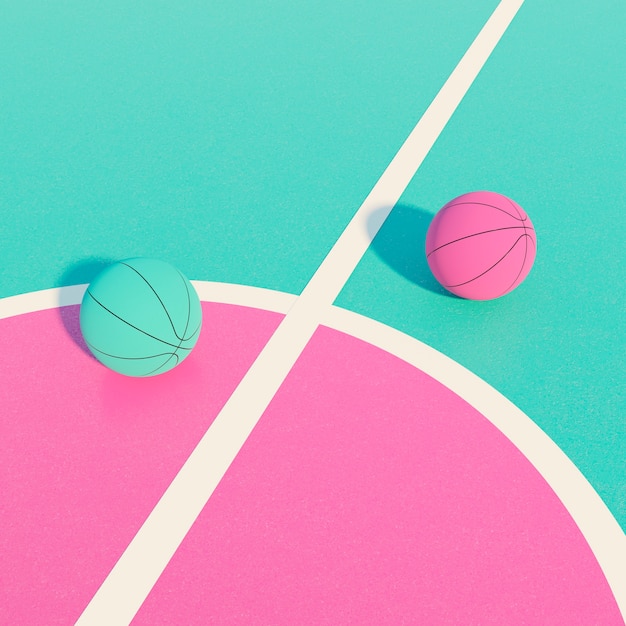 Free Photo 3d view of basketball essentials