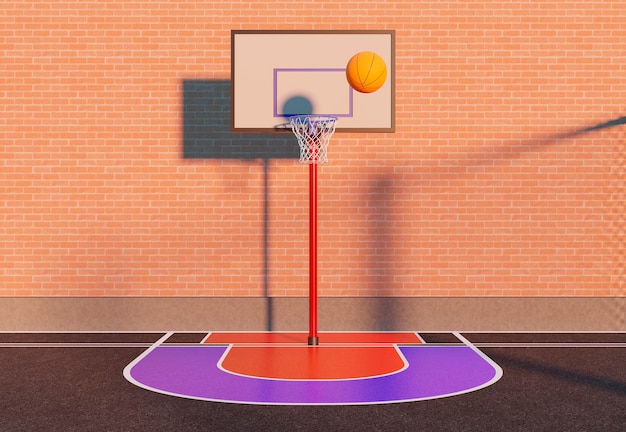 Free photo 3d view of basketball essentials