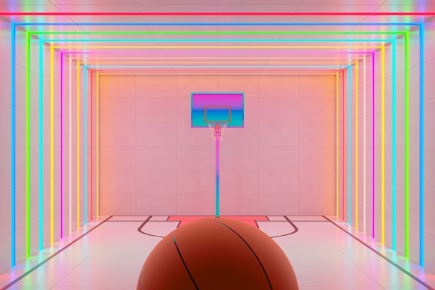 3d view of basketball essentials