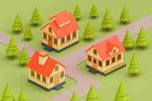 Free photo 3d view of house