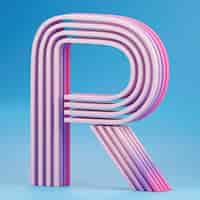 Free photo 3d view of letters of the alphabet