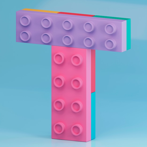 Free photo 3d view of letters of the alphabet