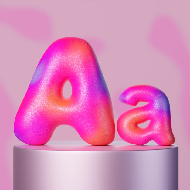 Free Photo 3d view of letters of the alphabet