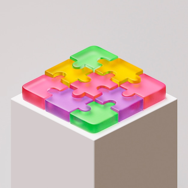 Free photo 3d view of puzzle pieces