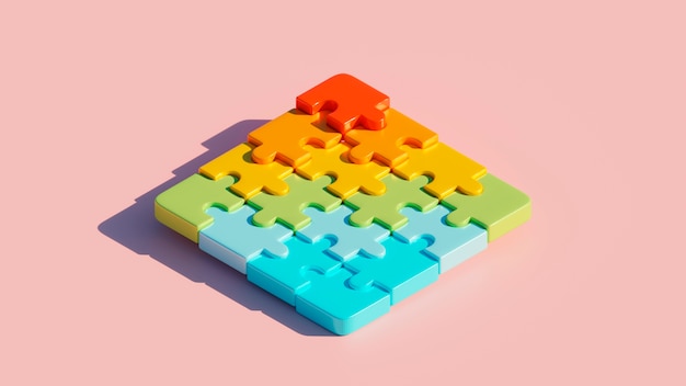 Free photo 3d view of puzzle pieces