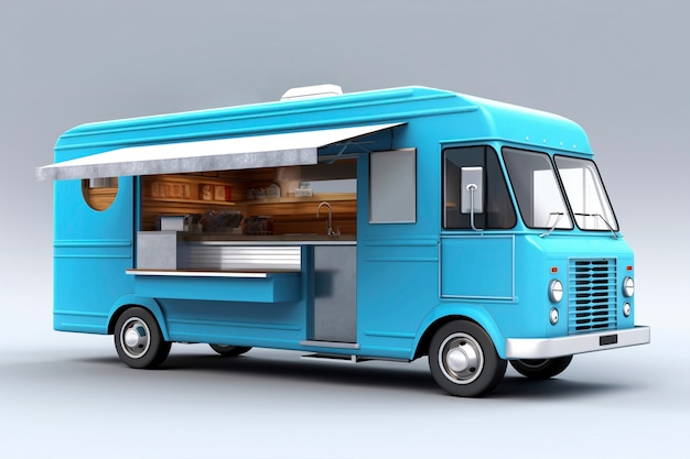 Free photo 3d view of street food car