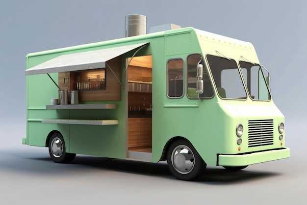 3d view of street food car