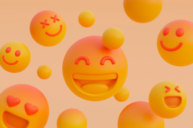 Free photo 3d view of yellow emoji