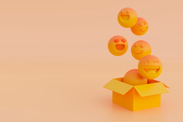 3d view of yellow emoji